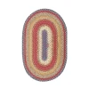 Homespice Decor Cotton Braided Log Cabin Step Red 405043 6 ft. X 9 ft. Oval Rug
