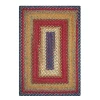 Homespice Decor Cotton Braided Log Cabin Step Red 414045 5 ft. X 8 ft. Rect Rug