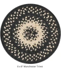 Homespice Decor Jute Braided Accessories Manchester Black 240026PS 8 in. Set of 3 Round Rug