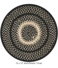 Homespice Decor Jute Braided Accessories Manchester Black 240034PS 15 in. Set of 2 Round Rug