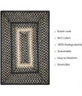 Homespice Decor Jute Braided Accessories Manchester Black 240074PS 13 in. X 19 in. Set of 4 Rect Rug