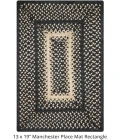 Homespice Decor Jute Braided Accessories Manchester Black 240074PS 13 in. X 19 in. Set of 4 Rect Rug