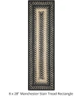 Homespice Decor Jute Braided Accessories Manchester Black 240118PS 8 in. X 28 in. Set of 2 Rect Rug
