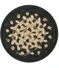 Homespice Decor Jute Braided Accessories Manchester Black 240010PS 4 in. Set of 6 Round Rug
