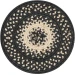 Homespice Decor Jute Braided Accessories Manchester Black 240026PS 8 in. Set of 3 Round Rug