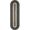 Homespice Decor Jute Braided Accessories Manchester Black 240102PS 8 in. X 28 in. Set of 2 Oval Rug