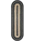 Homespice Decor Jute Braided Accessories Manchester Black 240134PS 8 in. X 28 in. Set of 13 Oval Rug