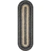 Homespice Decor Jute Braided Accessories Manchester Black 240102PS 8 in. X 28 in. Set of 2 Oval Rug