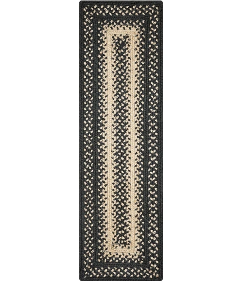 Homespice Decor Jute Braided Accessories Manchester Black 240118PS 8 in. X 28 in. Set of 2 Rect Rug