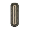 Homespice Decor Jute Braided Accessories Manchester Black 571724 11 in. X 36 in. Oval Rug
