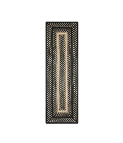 Homespice Decor Jute Braided Accessories Manchester Black 572721 11 in. X 36 in. Rect Rug