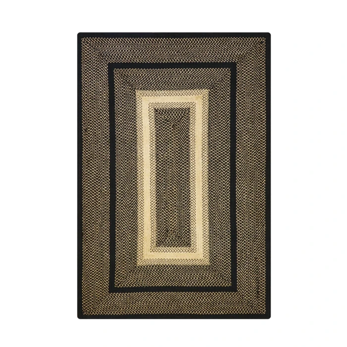 Homespice Decor Jute Braided Manchester Black 519726 22 in. X 72 in. Rect Rug