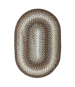 Homespice Decor Ultra Durable Braided Midnight Moon Grey 303189 4 ft. X 6 ft. Oval Rug