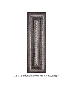 Homespice Decor Ultra Durable Braided Midnight Moon Grey 329189 22 in. X 72 in. Rect Rug