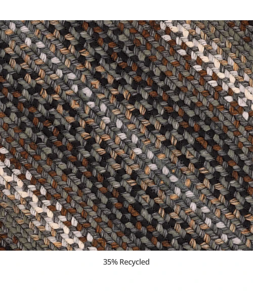 Homespice Decor Ultra Durable Braided Midnight Moon Grey 303189 4 ft. X 6 ft. Oval Rug