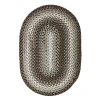 Homespice Decor Ultra Durable Braided Midnight Moon Grey 300188 27 in. X 45 in. Oval Rug