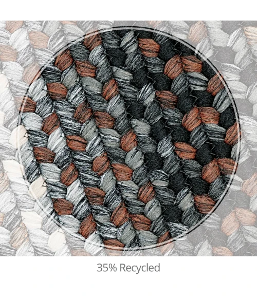 Homespice Decor Ultra Durable Braided Midnight Moon Grey 300188 27 in. X 45 in. Oval Rug