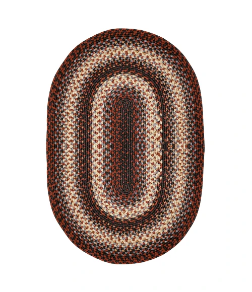 Homespice Decor Ultra Durable Braided Montgomery Black 321244 20 in. X 30 in. Oval Rug