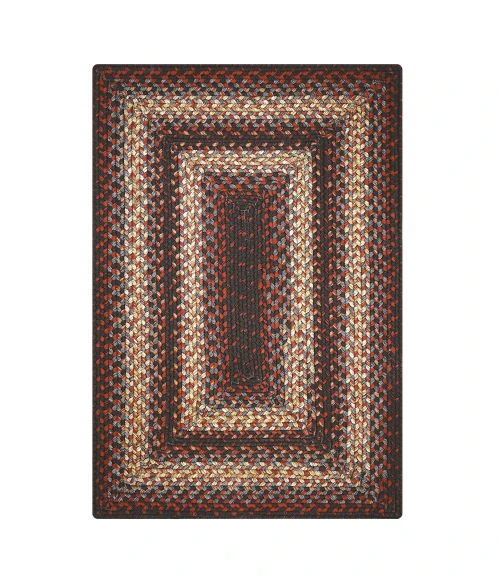 Homespice Decor Ultra Durable Braided Montgomery Black 322241 20 in. X 30 in. Rect Rug