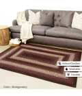 Homespice Decor Ultra Durable Braided Montgomery Black 322241 20 in. X 30 in. Rect Rug