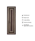 Homespice Decor Ultra Durable Braided Montgomery Black 329240 22 in. X 72 in. Rect Rug