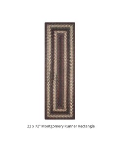 Homespice Decor Ultra Durable Braided Montgomery Black 329240 22 in. X 72 in. Rect Rug