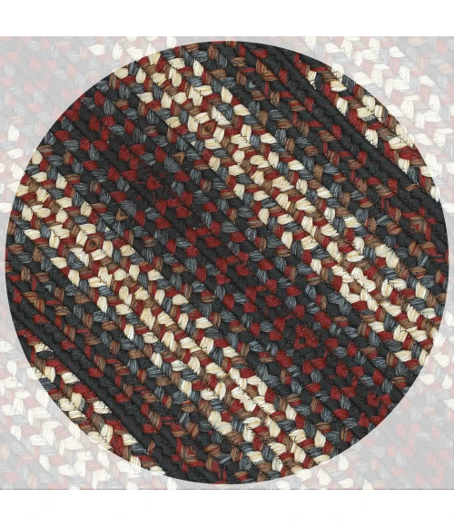 Homespice Decor Ultra Durable Braided Montgomery Black 322241 20 in. X 30 in. Rect Rug