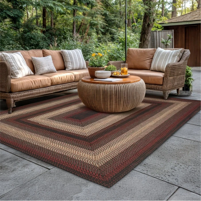 Homespice Decor Ultra Durable Braided Montgomery Black 314246 5 ft. X 8 ft. Rect Rug