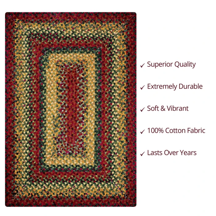 Homespice Decor Cotton Braided Neverland Red 414076 5 ft. X 8 ft. Rect Rug