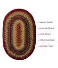 Homespice Decor Cotton Braided Neverland Red 453075 20 in. X 30 in. Oval Rug