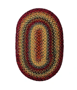 Homespice Decor Cotton Braided Neverland Red 453075 20 in. X 30 in. Oval Rug