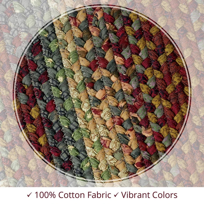 Homespice Decor Cotton Braided Neverland Red 453075 20 in. X 30 in. Oval Rug