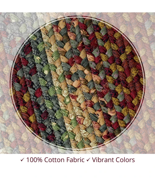 Homespice Decor Cotton Braided Neverland Red 414076 5 ft. X 8 ft. Rect Rug