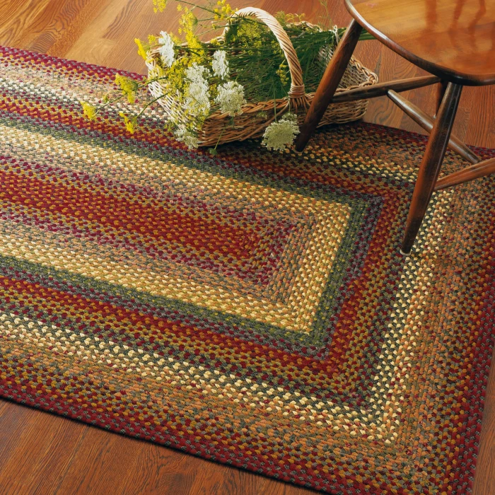 Homespice Decor Cotton Braided Neverland Red 403070 4 ft. X 6 ft. Oval Rug
