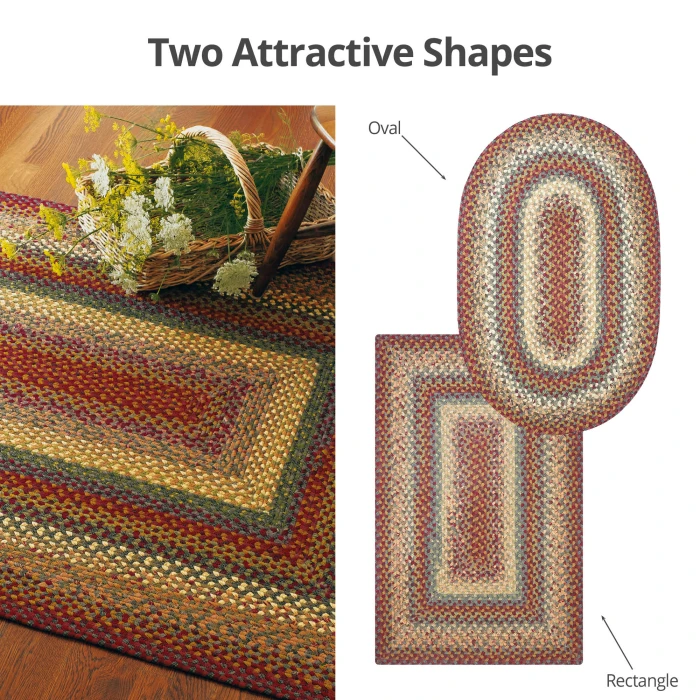 Homespice Decor Cotton Braided Neverland Red 403070 4 ft. X 6 ft. Oval Rug