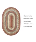 Homespice Decor Cotton Braided Neverland Red 405074 6 ft. X 9 ft. Oval Rug