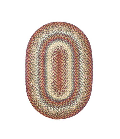 Homespice Decor Cotton Braided Neverland Red 405074 6 ft. X 9 ft. Oval Rug