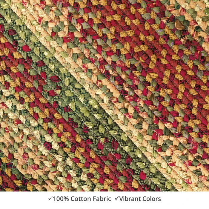 Homespice Decor Cotton Braided Neverland Red 403070 4 ft. X 6 ft. Oval Rug