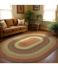 Homespice Decor Cotton Braided Neverland Red 400079 27 in. X 45 in. Oval Rug