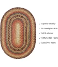 Homespice Decor Cotton Braided Peppercorn Brown 400192 27 in. X 45 in. Oval Rug