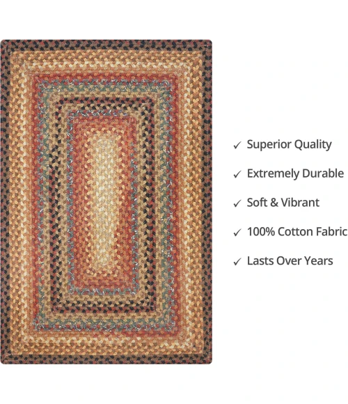 Homespice Decor Cotton Braided Peppercorn Brown 410191 27 in. X 45 in. Rect Rug