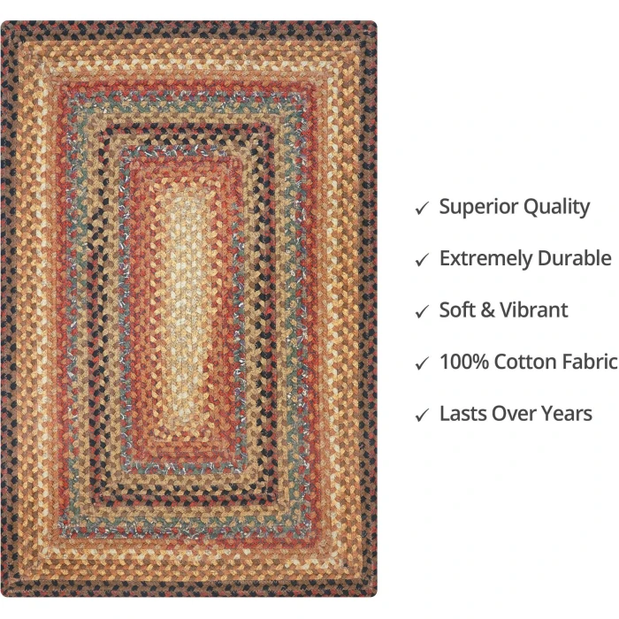 Homespice Decor Cotton Braided Peppercorn Brown 416193 8 ft. X 10 ft. Rect Rug
