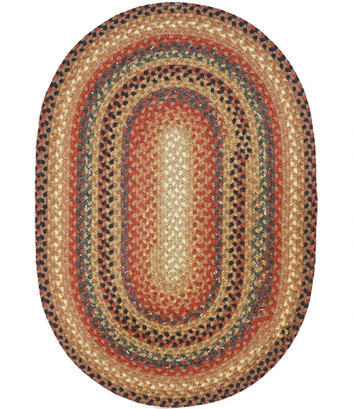Homespice Decor Cotton Braided Peppercorn Brown 400192 27 in. X 45 in. Oval Rug