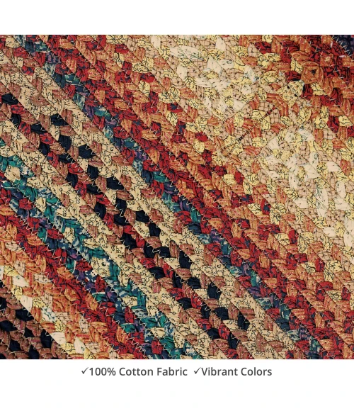 Homespice Decor Cotton Braided Peppercorn Brown 400192 27 in. X 45 in. Oval Rug