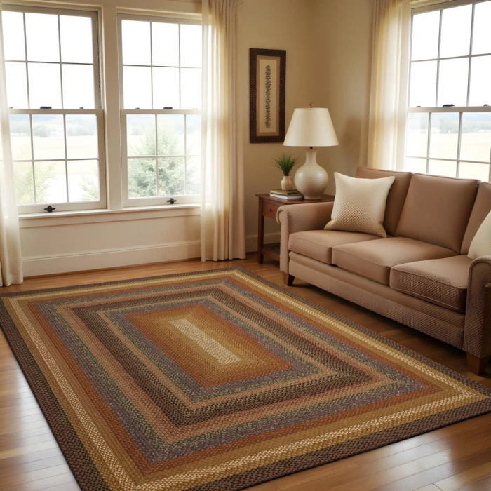 Homespice Decor Cotton Braided Peppercorn Brown 416193 8 ft. X 10 ft. Rect Rug