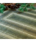 Homespice Decor Jute Braided Pinecone Green 502742 27 in. X 45 in. Oval Rug