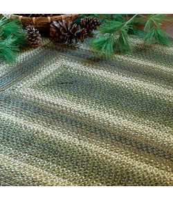 Homespice Decor Jute Braided Pinecone Green 505743 6 ft. X 9 ft. Oval Rug