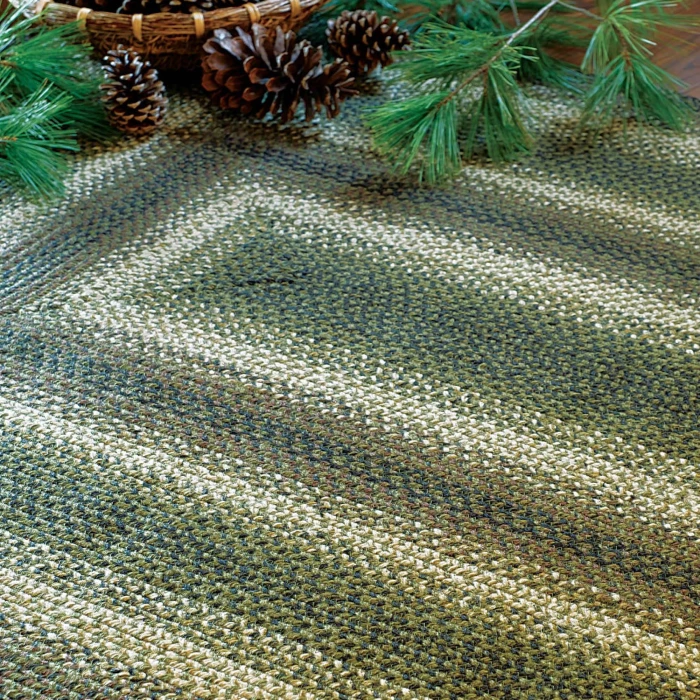 Homespice Decor Jute Braided Pinecone Green 515742 6 ft. X 9 ft. Rect Rug
