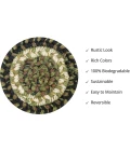 Homespice Decor Jute Braided Accessories Pinecone Green 240011PS 4 in. Set of 6 Round Rug