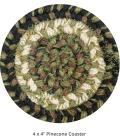 Homespice Decor Jute Braided Accessories Pinecone Green 240011PS 4 in. Set of 6 Round Rug